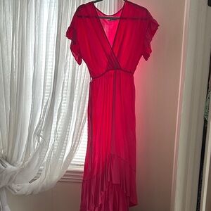 Elegant Red V-Neck Dress